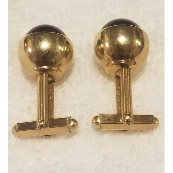 Vintage Kreisler Craft Estate Gold Filled Mens Cufflinks Red Rare - Picture 3 of 5